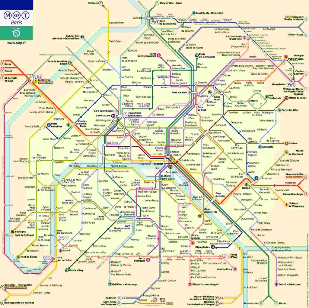 Mapa Metro de París