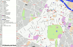 VI distrito de París - Generado por OpenStreetMap y datos de Wikitravel