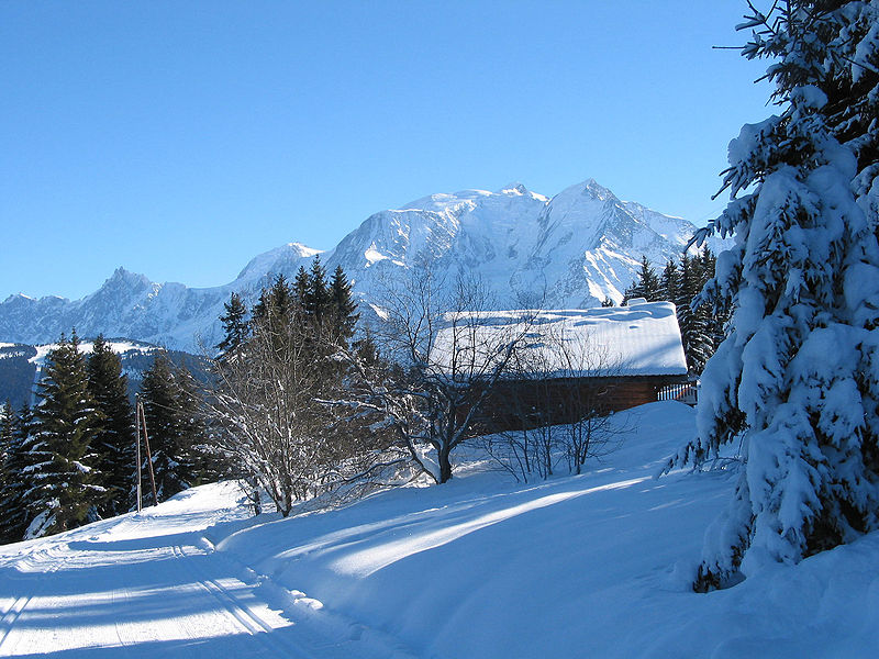 Montaña de Mont Blanc en invierno