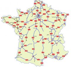 Mapa de las autopistas de Francia