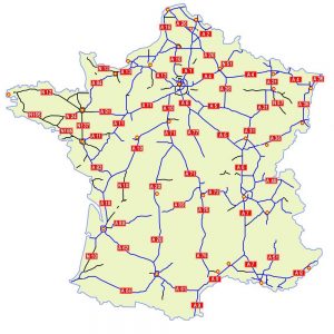 Mapa de las autopistas de Francia