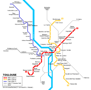 Mapa tranvía Toulouse