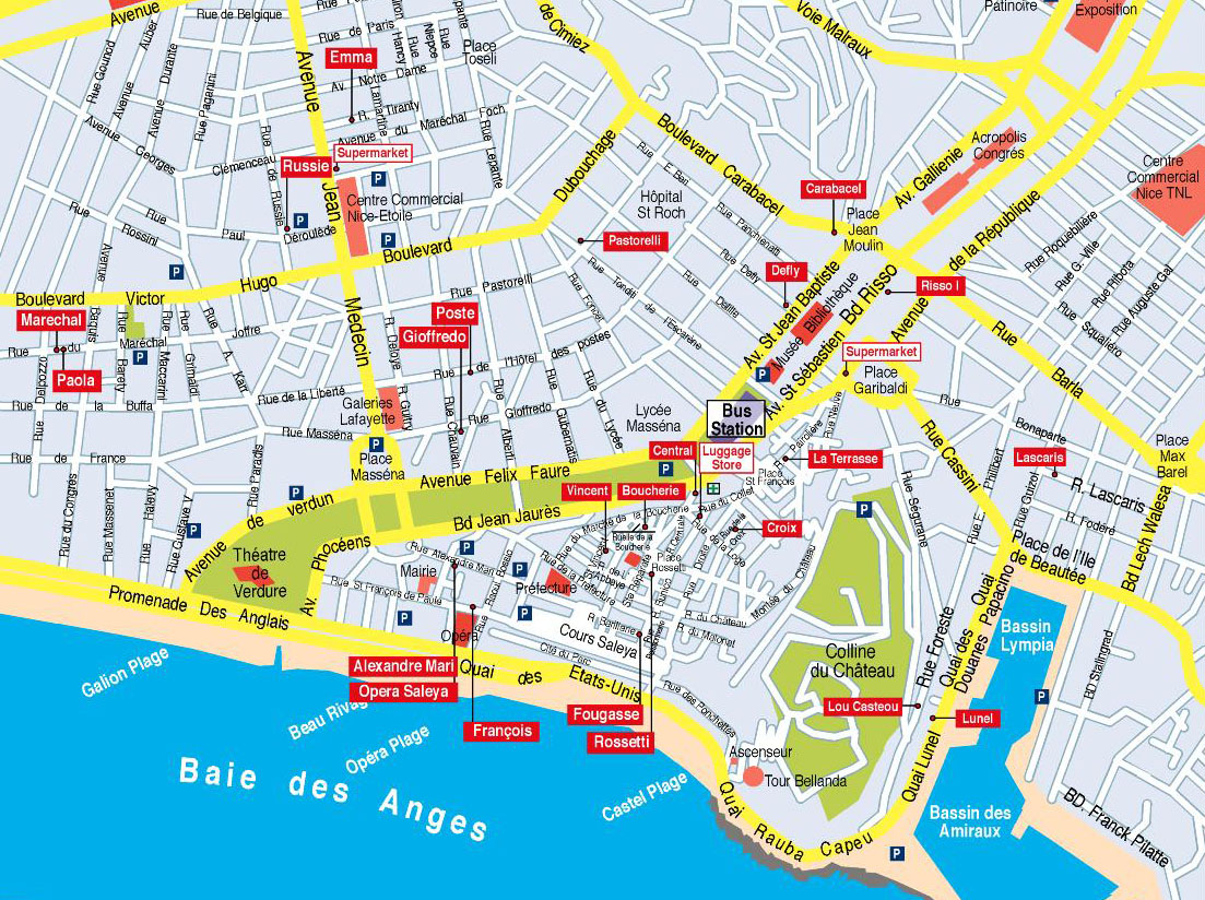 tourist map nice france